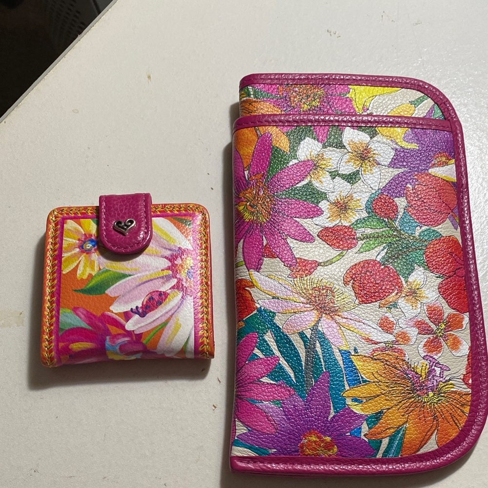 Floral Pink Sunglasses Case and Wallet Set